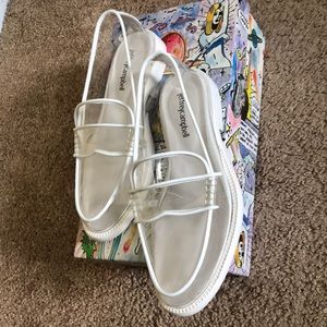 Never worn Jeffrey Campbell Clear Loafers